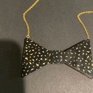 Wood bowtie necklace